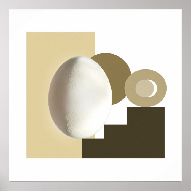 Poster Ovo Branco Design Moderno Bauhaus (Frente)