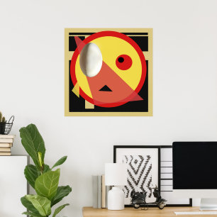 Poster Ovo Branco Modern Bauhaus Design