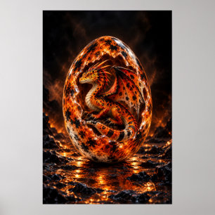 Poster Ovo de Dragão da Caldeira Tangerina