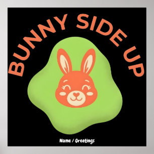 Poster Ovo de Páscoa Retro Bunny Side Up Design Gráfico