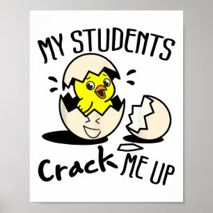 Poster Ovo Engraçado do Dia de Páscoa Professor Galinha M