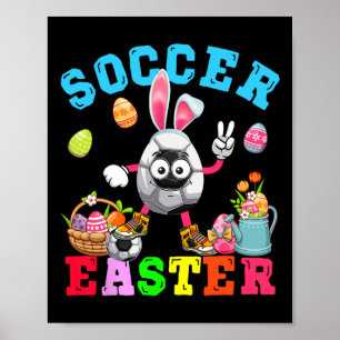 Poster Ovos Coelhinhos De Páscoa Jogando Futebol Jogador