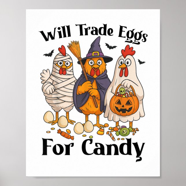 Poster Ovos Comerciais De Frango Dia de as Bruxas engraça (Frente)