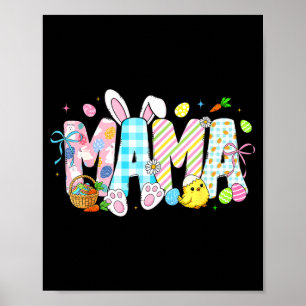 Poster Ovos de mamãe coelho engraçados para mães mulheres