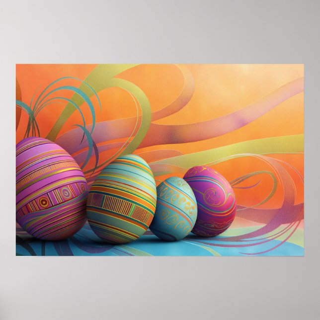 Poster Ovos de Páscoa com fundo suave (Frente)