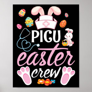 Poster Ovos de Páscoa com Rosto de Coelho Fofo Dia Feliz