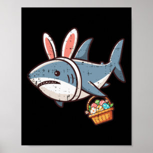 Poster Ovos de Páscoa do Coelhinho Tubarão Caça Divertida