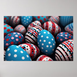 Poster Ovos de Páscoa em pontos pontos e estriados
