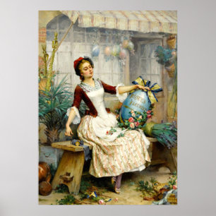 Pôster Ovos de Páscoa, pintura de pintura de arte