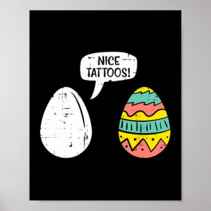 Poster Ovos de Páscoa Tatuagens Legais Caça Divertida Hom