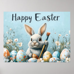 Poster Ovos De Pintura De Coelhinhos De Páscoa Bonitos: A