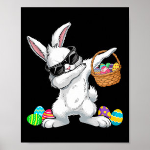 Poster Ovos do dia da Páscoa do coelho que se abatem Garo