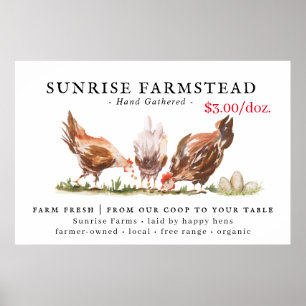 Poster Ovos Frescos da Fazenda à Venda Sinal de Negócios