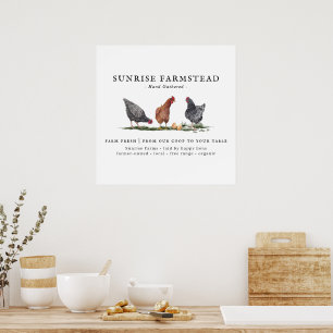 Poster Ovos Frescos da Fazenda Monograma Fofo