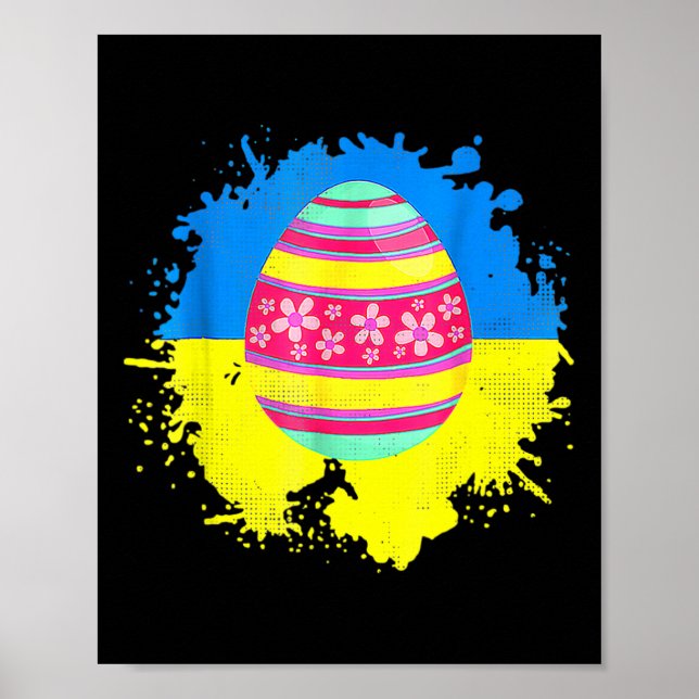 Poster Ovos Páscoa Bandeira da Ucrânia  (Frente)