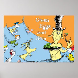 Poster Ovos Verdes e Presunto Cena da Água do Dr. Seuss