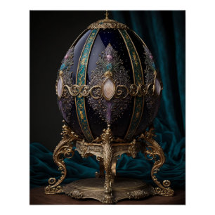Pôster Óvulo Gótico Bastante Com Gemas No Estilo Faberge.