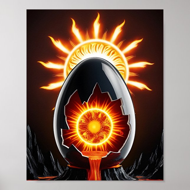Poster Óvulo negro com sol (Frente)