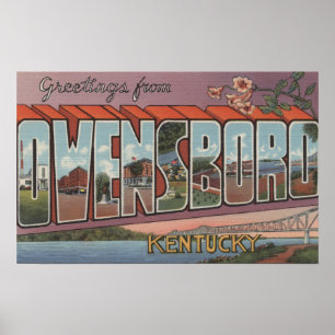 Pôster Owensboro, Kentucky - Letras Grandes Cenas