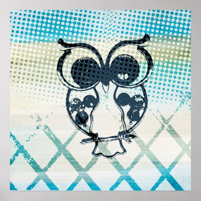Poster Owl Abstrato (Frente)