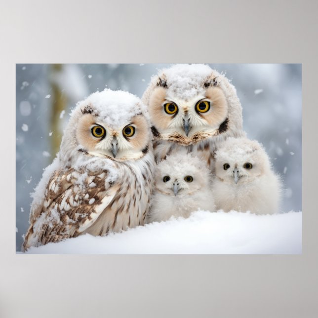 Poster Owl Animal Bird Freedom Wall Art (Frente)