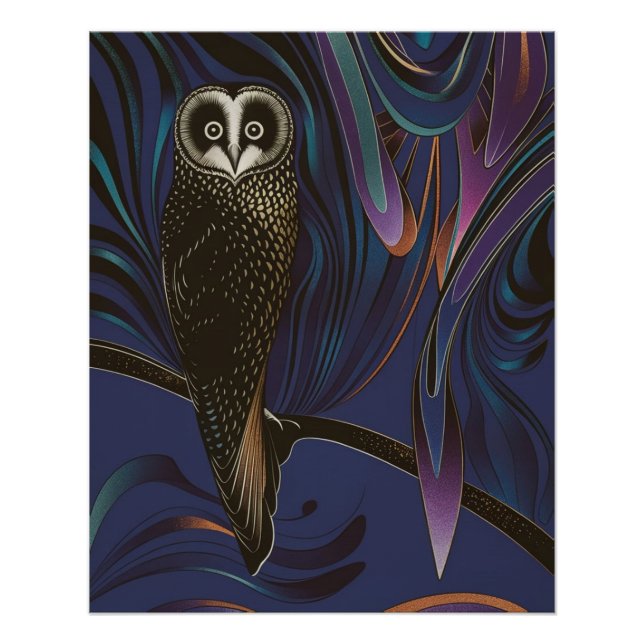 Pôster Owl Design Poster Wall Art Psychedelia (Frente)