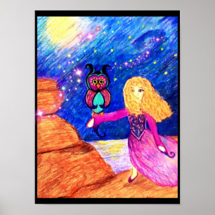 Pôster Owl Guardian Illustration by Carol Zeock