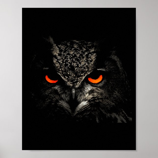 Poster Owl Retro Eye Men Women Kids Gift Apparel  (Frente)