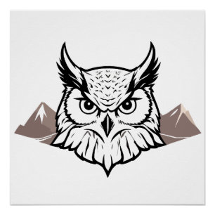 Pôster Owl Vetor Art Animal Modern Urban City Graphic