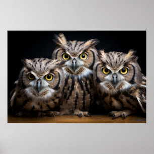 Poster Owl Wild Animal Retrait Nature Beauty