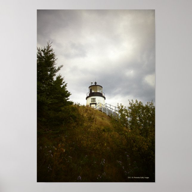 Poster Owl's Head Lighthouse on a Cloudy Day (Frente)