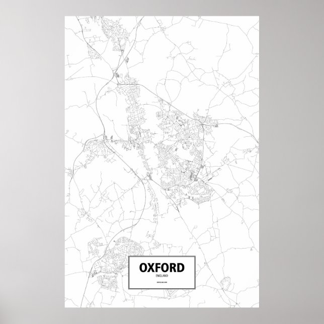 Pôster Oxford, England (black on white) (Frente)