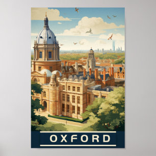 Poster Oxford England UK Vintage Familiar Viagem