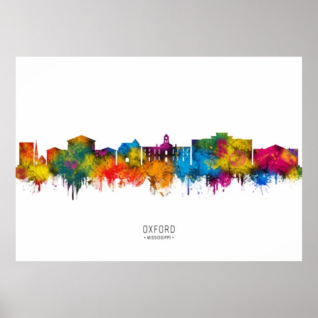 Poster Oxford Mississippi Skyline (Frente)