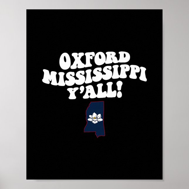 Poster Oxford Mississippi Y'all Ms Southern Vacation  (Frente)