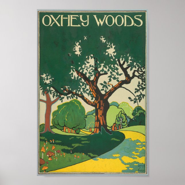 Poster Oxhey Woods, Viagens vintage de Hertfordshire (Frente)