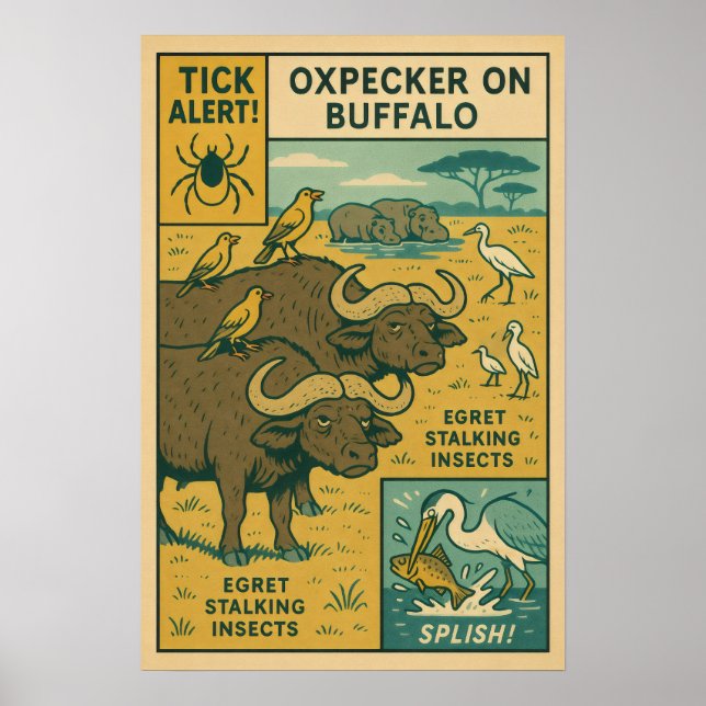 Poster Oxpecker em Buffalo - Equipe de Controle de Inseto (Frente)