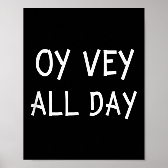 Poster Oy Vey All Day Jewish Yiddish Quote Kosher Gym Ver (Frente)