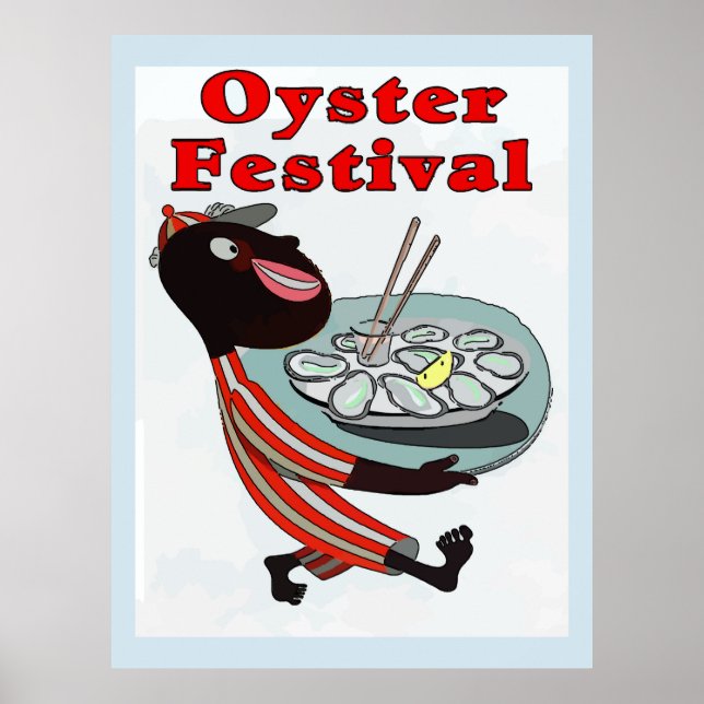 Poster Oyster Festival, garçom vintage (Frente)