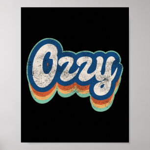 Poster Ozzy Primeiro Nome Menino Estilo Vintage 70s 80s P