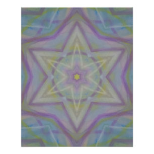 Pôster P32C Colorido Abstrato Única Mandala Estrela