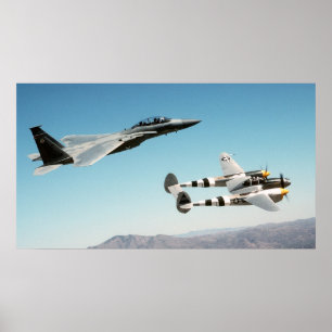 Poster P-38 Lighning F-15 Eagle