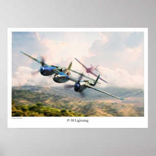 Poster P-38 Relâmpago