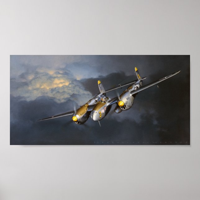Poster P-38 Relâmpago Jack Fellows Art (Frente)