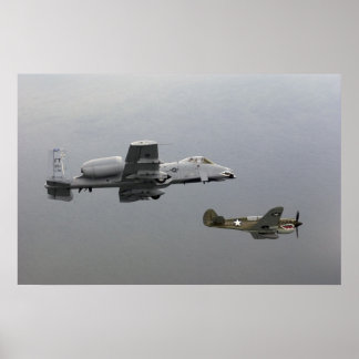 Pôster P-40 Tomahawk e A-10 Warthog