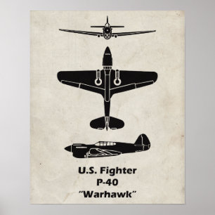 Poster P-40 Warhawk