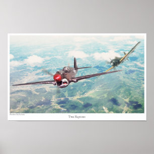 Poster "P-40 Warhawk " da arte da aviação