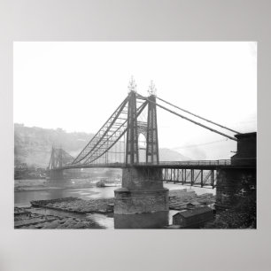 Pôster Pa 1900 de Pittsburgh da ponte de Pointe.