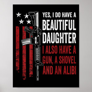 Poster Pá de Arma de Fogo da Filha Álibi - Piada Divertid
