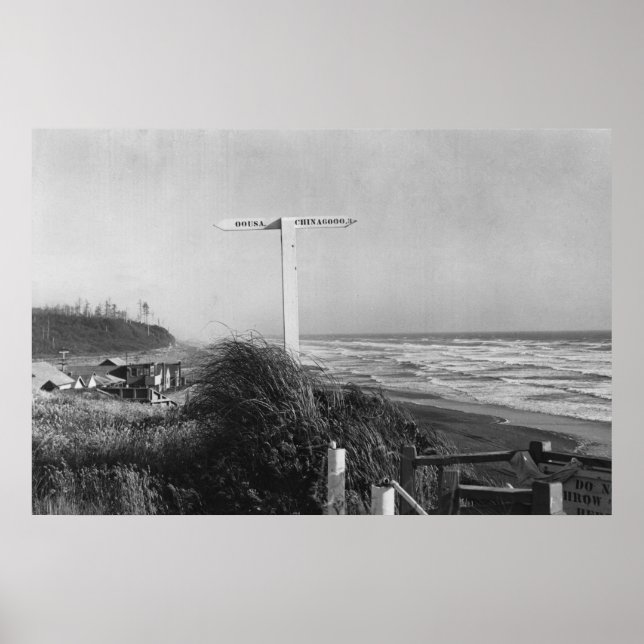 Poster Pacific Beach, WA - Assinar Milhas para a China (Frente)